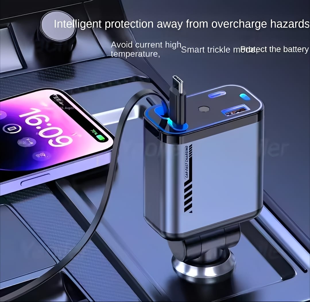 c6 4 in 1 multi functional car charger fast charging with star light providing durable quality