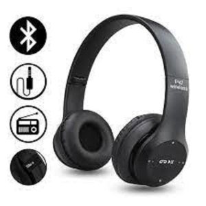 P47 Wireless Headphones | Bluetooth Foldable Headset | Stereo Sound | FM Radio & TF Card Support | Built-in Microphone