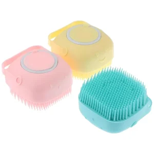 Soft Silicone Bath Brush with Hooks | Baby & Adult Body Scrubber | Random Color | With Box