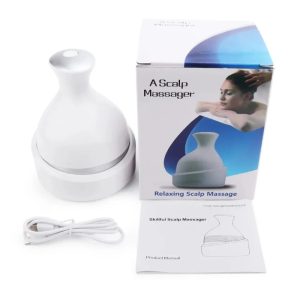 Electric Scalp Massager with 4 Clusters | Rechargeable & Full-Body Relaxation