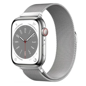Silver | Apple Watch Milanese Magnetic Loop Strap | Stainless Steel Band  | 42mm / 44mm / 45mm