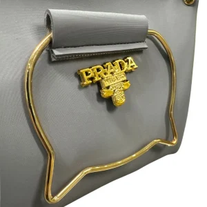 Gray Elegant Cat Handle Handbag for Girls & Ladies | Stylish Shoulder & Crossbody Bag with Gold Accents | Adjustable Strap