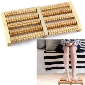 Wooden Foot Roller Massager |  Manual Reflexology Therapy Tool for Pain Relief, Stress Relaxation & Foot Care