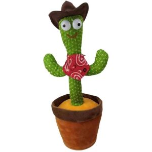 Rechargeable Dancing Cactus Toy with Hat | Interactive Singing, Talking & Dancing Plush for Kids
