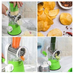 Multi-Functional Tabletop Drum Grater Manual Vegetable Cutter Slicer and Grater for Kitchen