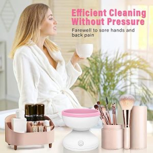 Electric Makeup Brush Cleaner Machine | Automatic USB Rechargeable Brush Washer | Gentle Silicone Cleaning